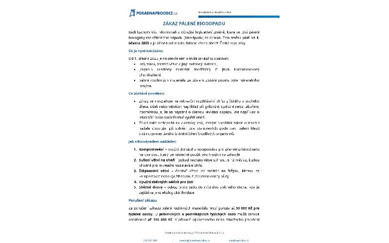 Aktuality - Zákaz pálení BIO odpadu